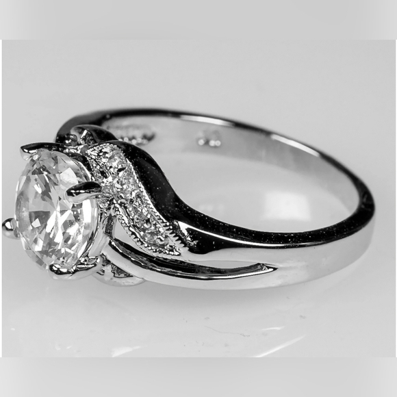 Natka | Round CZ Elegant Engagement Ring | 1.8 ct | Size: 7 - Picture 5 of 11